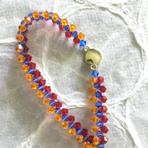 Swarovski Tri-Color Crystal Bracelet with Goldtone Magnetic Clasp
