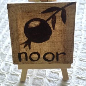 Alternative view of NOOR - "Pomegranate" - An Original Mini Armenian Coffee Painting with Easel