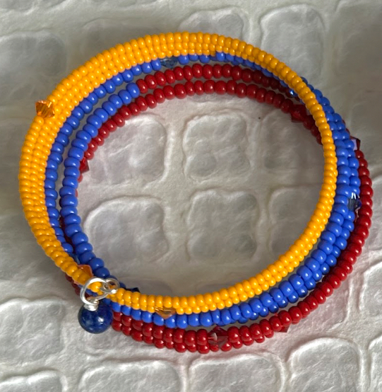 Red, blue, orange Armenian colors bracelet