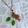 Golden beaded pomegranate necklace with beaded chain