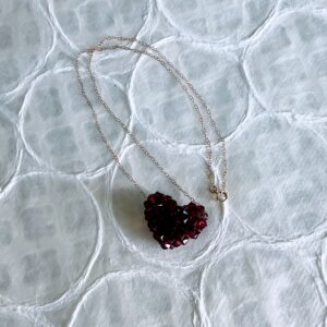 Alternative view of Beaded Dimensional Swarovski Heart Pendant on Sterling Chain
