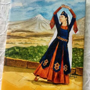 "Naz Bar" Armenian Dancer - 9" x 12" print on canvas