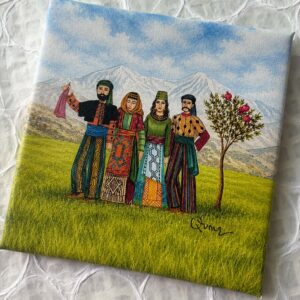 "Village Dance" - 8" x 8" Print on Canvas