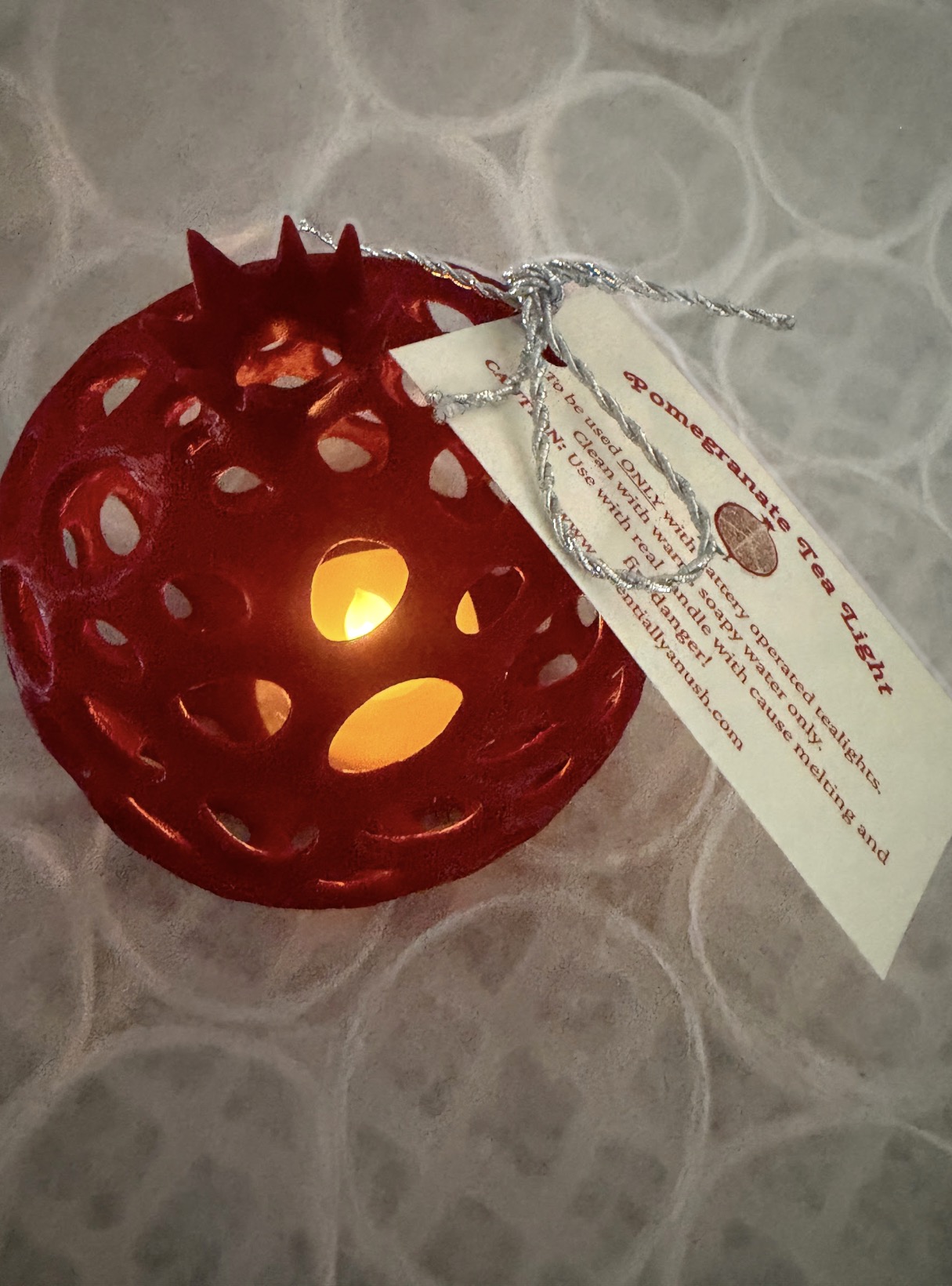 Pomegranate Tea Light with LED light - Image 2