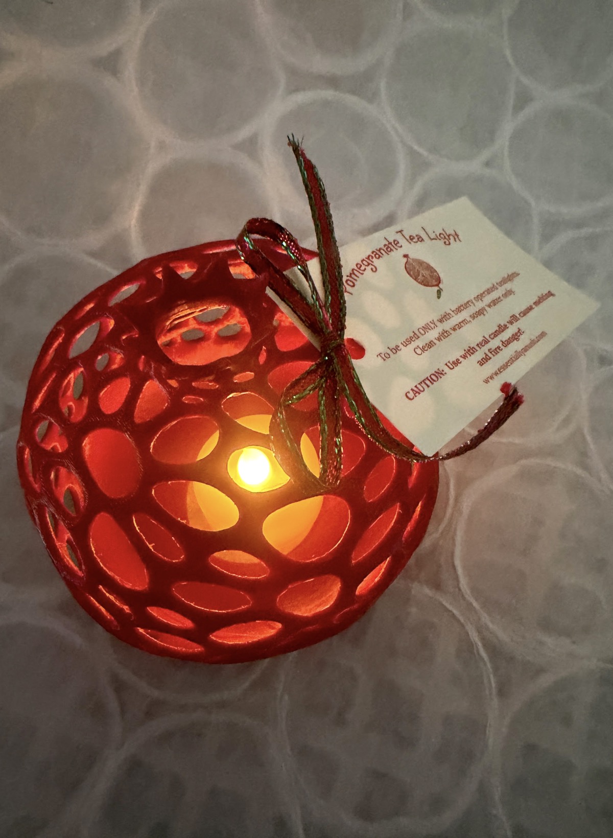 Pomegranate Tea Light with LED light - Image 4